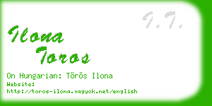 ilona toros business card